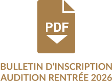 BULLETIN D’INSCRIPTION AUDITION RENTRÉE 2026